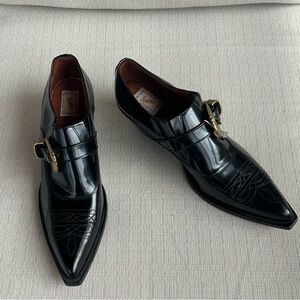 Sonora Black Leather Bootie, size 9.5 (40 Italian),narrow fit